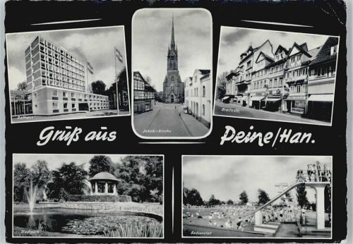 Peine Rathaus, Jakobikirche, Breitestraße, Badeanstalt, Stadtpark