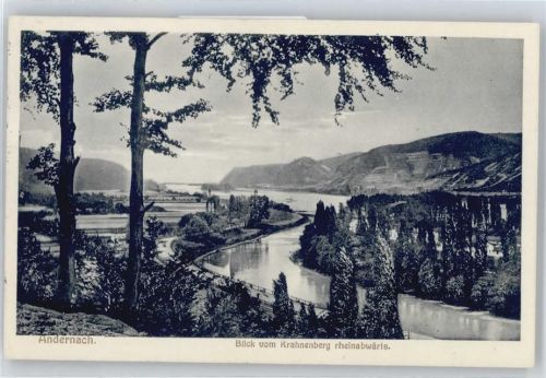 Andernach Blick vom Krahenberg rheinabwärts
