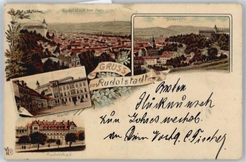 Rudolstadt Markt, Rudolsbad, Blick vom Hain