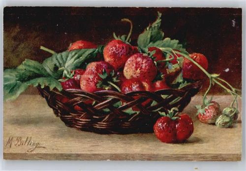 Stilleben , Erdbeeren