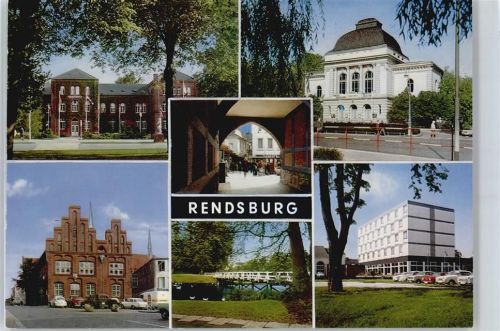 Rendsburg Kreishaus, Theater, Rathaus, Weiße Brücke, Conventgarten