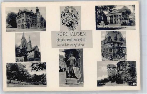 Nordhausen Rathaus, Dom, Gehege, Stadttheater, Rosenthal´sches Haus, Roland, Primariusgraben, Wehrfreiheitsdenkmal