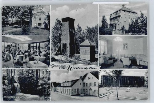 Bad Westernkotten Kurgarten, Kurhaus, Quelle, Saline, Wasserfall an der alten Mühle