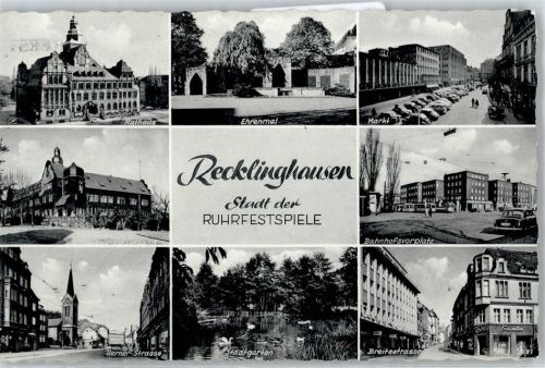 Recklinghausen Rathaus, Herner-Strasse, Breitestrasse, Teilansichten
