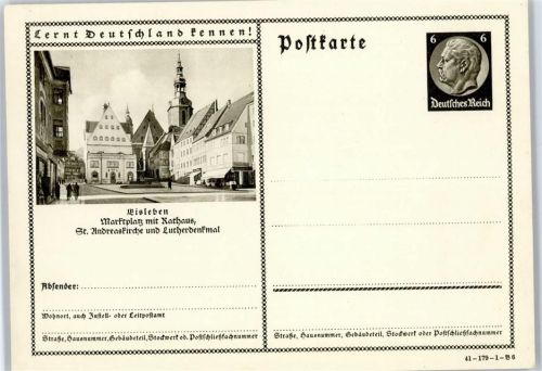 Lutherstadt Eisleben Rathaus , Marktplatz , Ganzsache