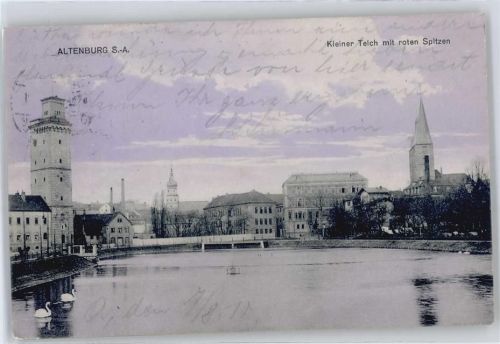 Altenburg Kleiner Teich mit roten Spitzen