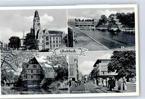 Gladbeck Rathaus, Bottroper Straße, Heimatmuseum, Freibad