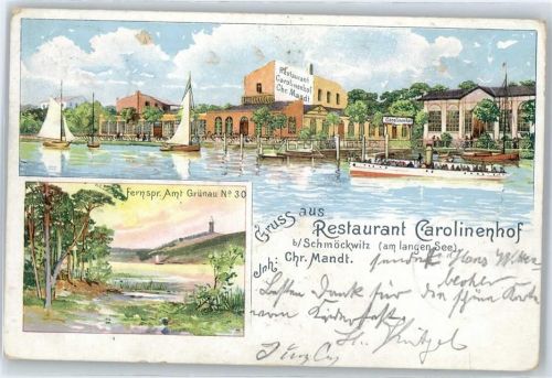 Schmöckwitz Restaurant Carolinenhof , Litho