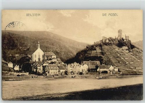 Beilstein 1908 Burg Moselpartie