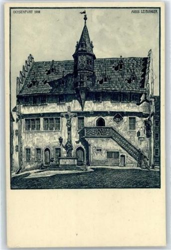 Ochsenfurt Rathaus, gezeichnet von Architekt Alois Leibinger München