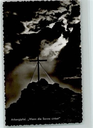 Arbergipfelkreuz wenn die Sonne sinkt 1965 AK
