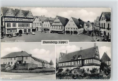 Blomberg Marktplatz Rathaus Haus "Abendfrieden" Burg