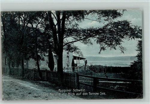 Rottstiel Ruppiner Schweiz Forsthaus Rottstiel mit Blick auf den Tornow-See