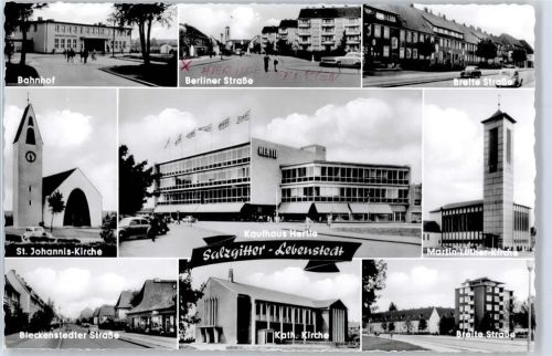 Salzgitter Bahnhof, Berliner Straße, Breite Straße, St. JOhannis-Kirche, Kaufhaus Hertie, Martin Luther Kirche, Bleckenstedter Straße, Kirche