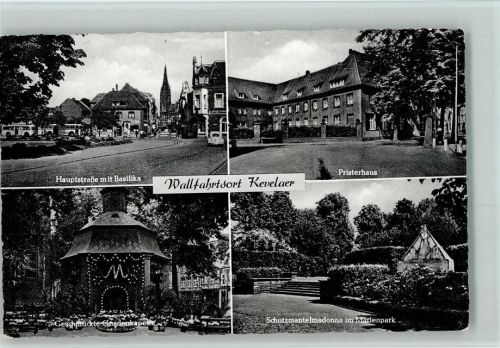Kevelaer Hauptstraße mit Basilika Priesterhaus geschmückte Gnadenkapelle Schutzmantelmadonna im Marienpark