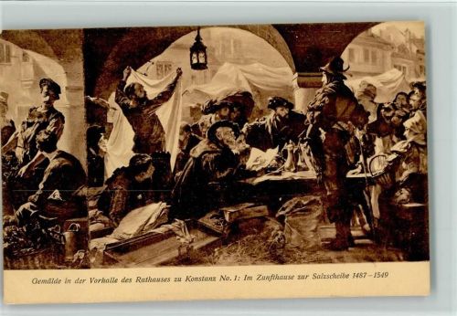 Konstanz 1487 - 1549 Gemälde in der Vorhalle des Rathauses No. 1 im Zunfthause zur Salzscheibe