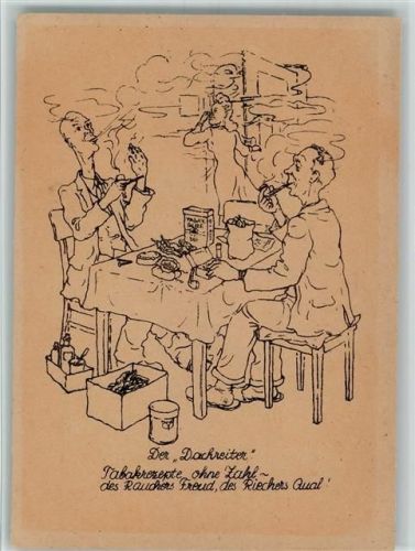 Der Dachreiter - Tabakrezepte ausprobieren - Karikatur