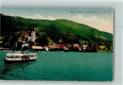 Maria Wörth Blick nach Maria Wörth am Wörthersee Dampfer