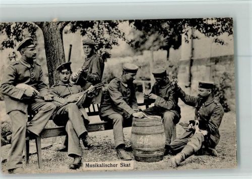 1916 Serie 108 Nr. 3580 WK I - Musikalischer Skat - Karten spielen , schöne AK Gute Erhaltung