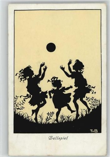 1917 Schattenbild Künstler sign Tilly von Baumgarten