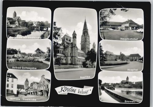 Rheine Emsbrücke Stadtkirche Solbad Gottesgabe Rathaus Basilika Hauptbahnhof Hospital Emswehr