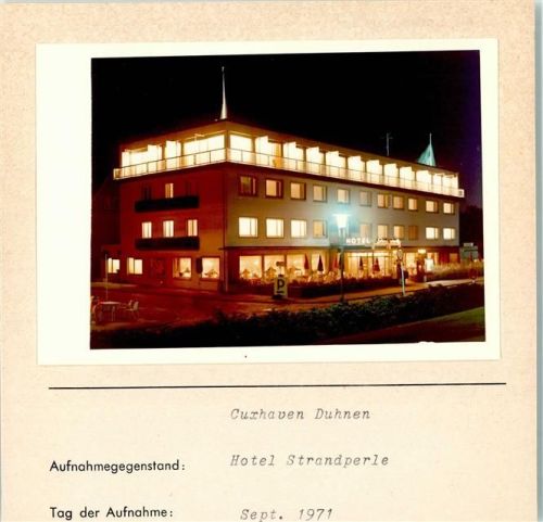 Duhnen Hotel Strandperle Foto montiert auf Karton