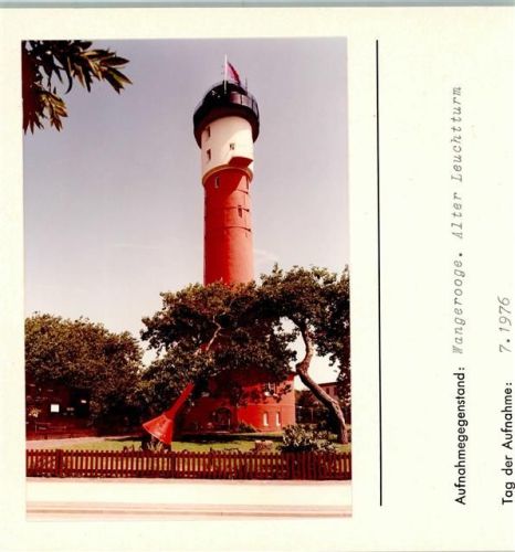 Wangerooge Alter Leuchtturm Foto montiert auf Karton