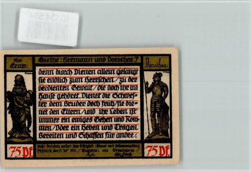 Pößneck Notgeld - Hermann Dorothea Nr. 7