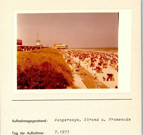 Wangerooge Strand und Promenade Foto montiert auf Karton