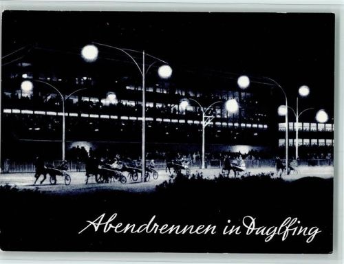Daglfing 1979 Abendrennen beleuchtet Trabrennbahn