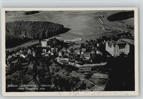Lichtenberg 1937 Hotel und Pension Schloß Luftbild Foto AK
