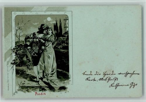 1901 Künzli Nr. 4103 - Allein - Mondschein sign H.N. AK