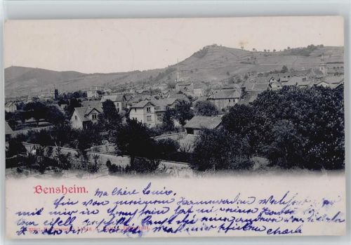 Bensheim 1903 Foto AK schöne Teilansicht