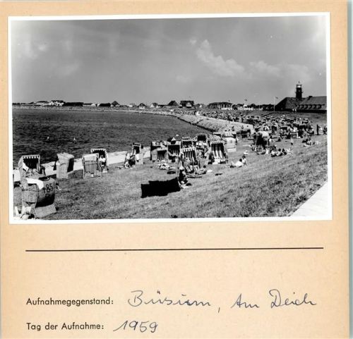 Büsum Am Deich Foto montiert auf Karton