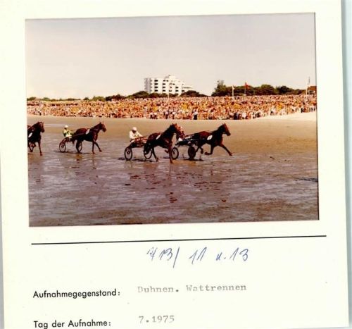 Duhnen Traprennen Foto montiert auf Karton