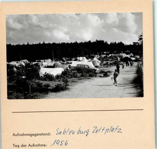 Sahlenburg Zeltplatz Foto montiert auf Karton