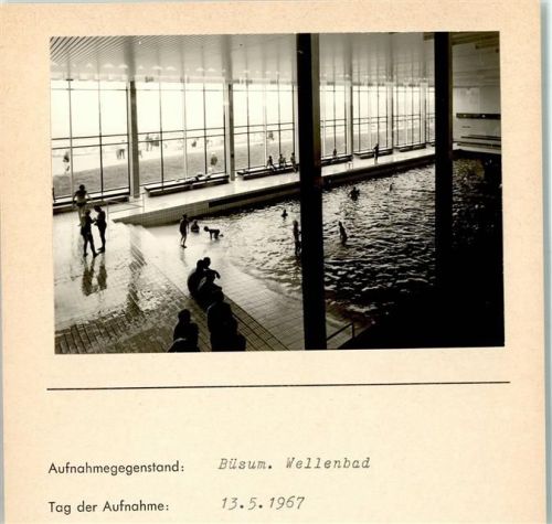 Büsum Wellenbad Innenaufnahme Foto montiert auf Karton