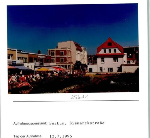 Borkum Bismarckstraße Foto montiert auf Karton