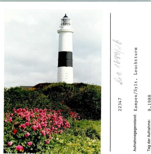 Kampen Leuchtturm Foto montiert auf Karton
