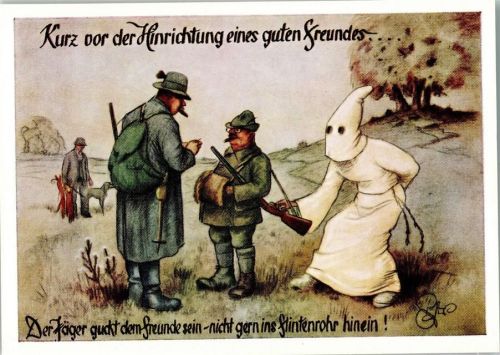 Kurz vor der Hinrichtung - Mayer Verlag - der Deutsche Jäger - sign Geilfus - Humor - sehr gute Erhaltung AK