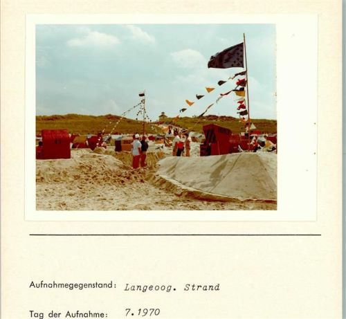 Langeoog Strand Foto montiert auf Karton