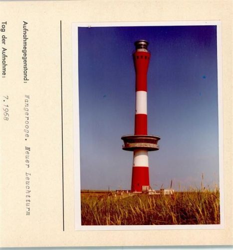 Wangerooge Neuer Leuchtturm Foto montiert auf Karton