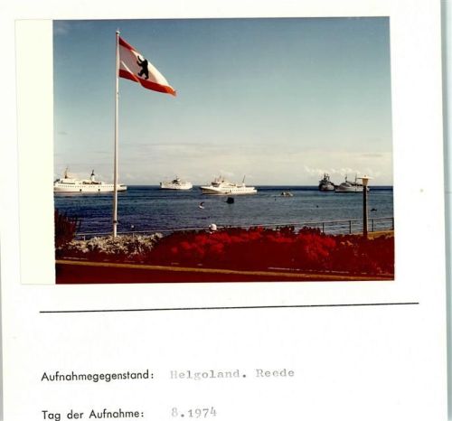 Helgoland Reede Foto montiert auf Karton