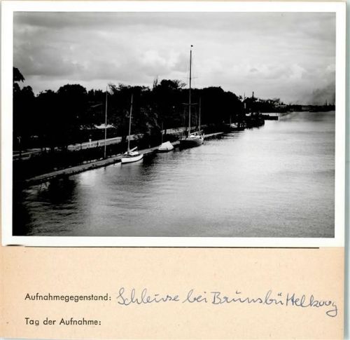Brunsbüttelkoog Schleuse Fähre Foto montiert auf Karton