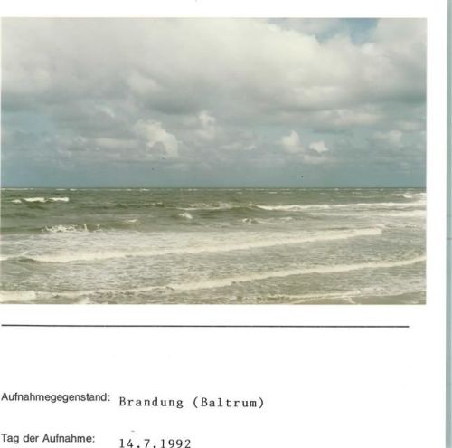 Baltrum Brandung Foto montiert auf Karton
