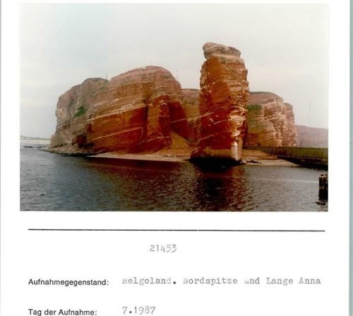 Helgoland Nordspitze und Lange Anna Foto montiert auf Karton