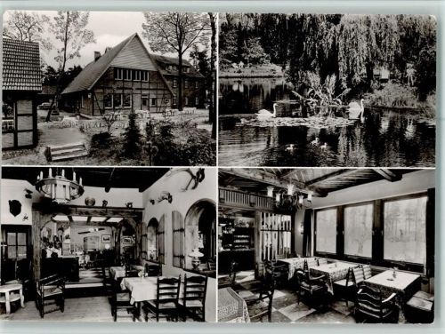 Telgte Hotel Pension Waldhütte Innenaufnahme Schwanenteich 4-Bildaufnahme