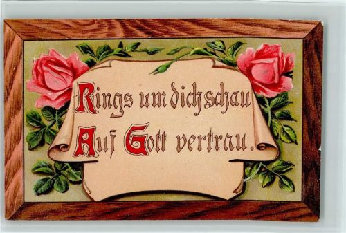 1910 Schmuckrahmen - Spruch, Rosen , Verlag PFB Serie 9677 AK