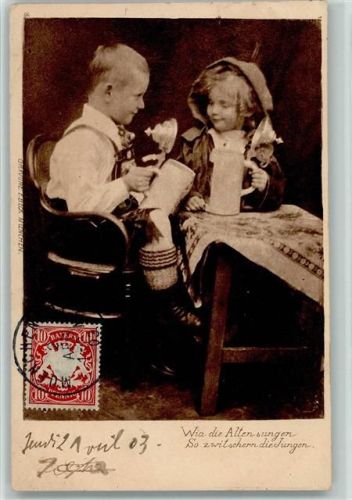 1903 Kinder mit einem Bierkrug AK