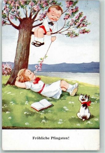 1937 Pfingsten Kinderpoesie AK